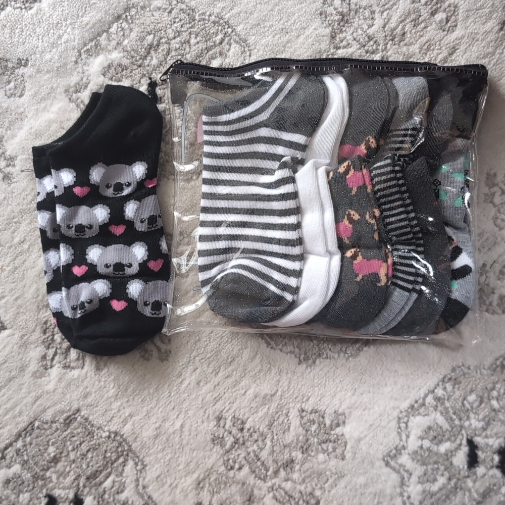 7 Pair Kids Ankle Socks Set